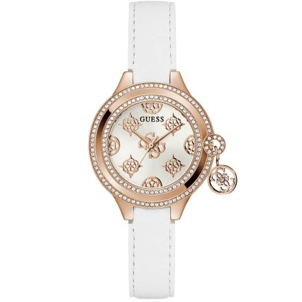Guess Charmed zegarek damski rose gold z zawieszką charms GW0684L4