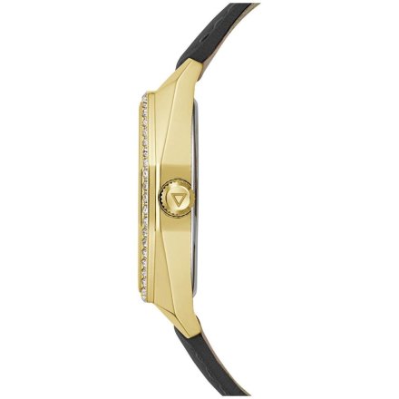 Guess Plush zegarek damski złoty z czarnym paskiem GW0688L2