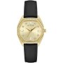 Guess Plush zegarek damski złoty z czarnym paskiem GW0688L2