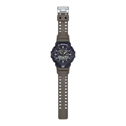 Casio G-SHOCK zegarek dwukolorowy wojskowy zielony GA-710TU-1A3ER