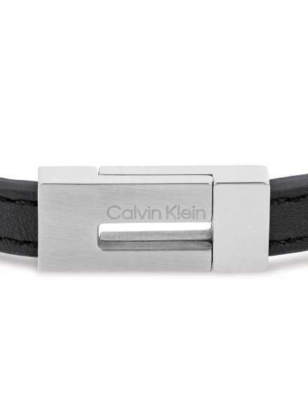 Calvin Klein CK Exposed bransoletka męska czarna skórzana 35100020