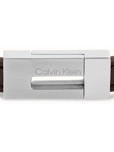 Calvin Klein CK Exposed bransoletka męska brązowa skórzana 35100021