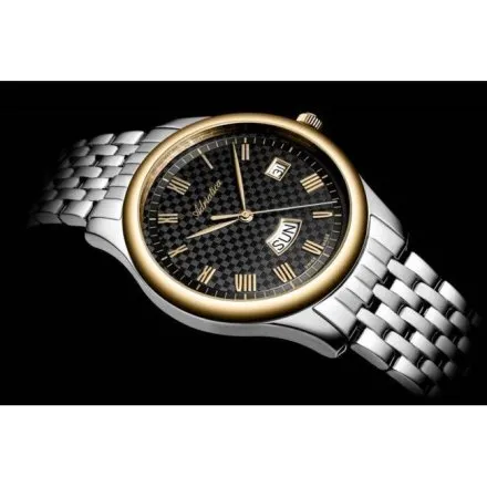 Adriatica zegarek męski dwukolorowy z czarną tarczą i datownikiem A1025.2166Q