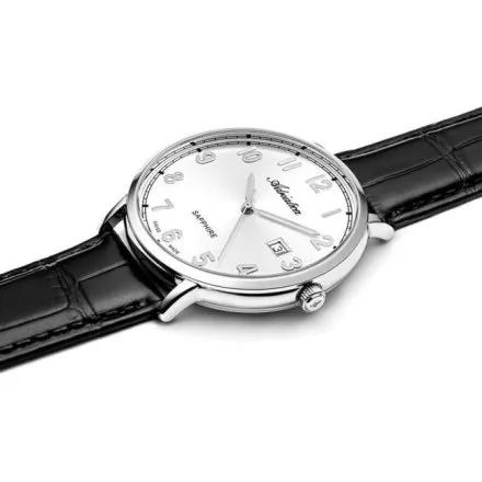 Adriatica zegarek męski na czarnym pasku z srebrną tarczą i datownikiem A1283.5223Q