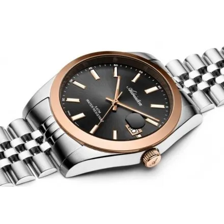 Adriatica zegarek męski srebrny z różowozłotym pierścieniem A1299.R117Q