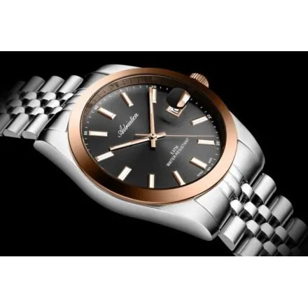 Adriatica zegarek męski srebrny z różowozłotym pierścieniem A1299.R117Q