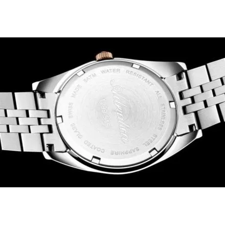 Adriatica zegarek męski srebrny z różowozłotym pierścieniem A1299.R117Q