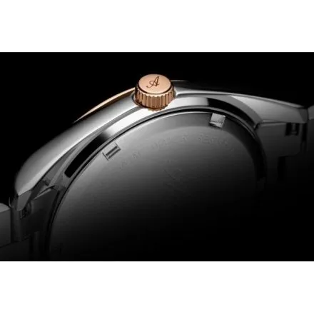 Adriatica zegarek męski srebrny z różowozłotym pierścieniem A1299.R117Q