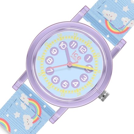 Ice-watch Learning S błękitny tęcza zegarek dziewczęcy z cyferkami do nauki 023299