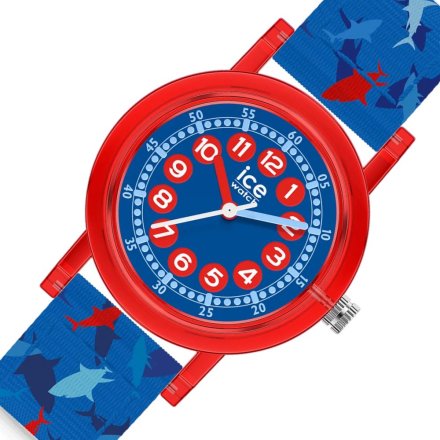 Ice-watch Learning S niebieski rekiny zegarek chłopięcy z cyferkami do nauki 023296