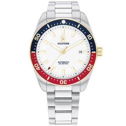 Tommy Hilfiger TH85 Automatic zegarek męski srebrny na bransolecie 1710551