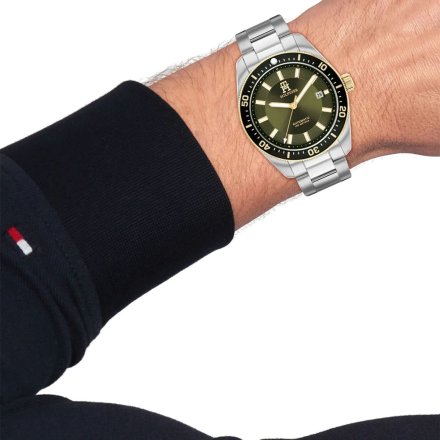 Tommy Hilfiger TH85 Automatic zegarek męski zielony na bransolecie 1792155