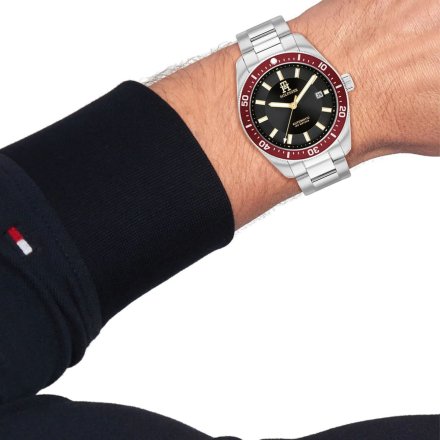 Tommy Hilfiger TH85 Automatic zegarek męski czerwony na bransolecie 1792154