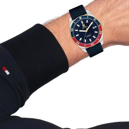 Tommy Hilfiger TH85 Automatic zegarek męski granatowy na pasku 1792141