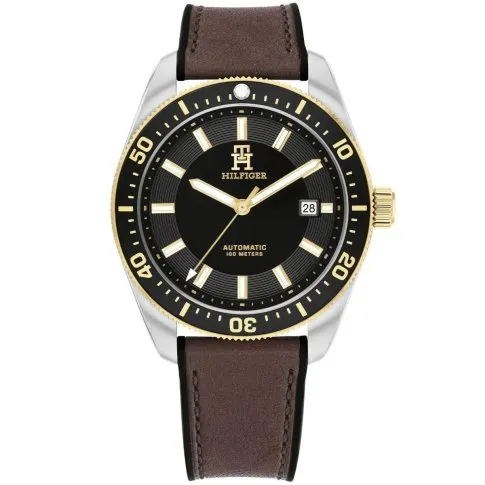 Tommy Hilfiger TH85 Automatic zegarek męski brązowy na pasku 1792142 ...