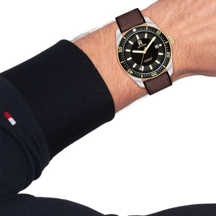Tommy Hilfiger TH85 Automatic zegarek męski brązowy na pasku 1792142