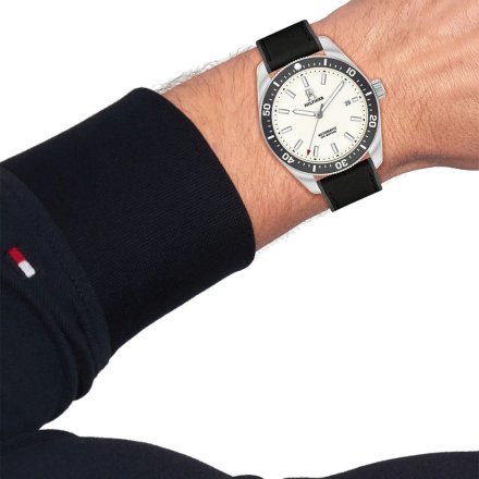 Tommy Hilfiger TH85 Automatic zegarek męski czarny na pasku 1792153