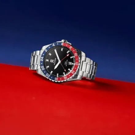 Tommy Hilfiger TH85 GMT zegarek męski czarny na bransolecie 1792131