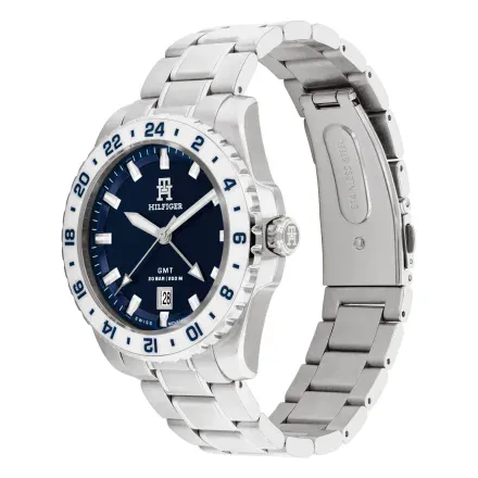 Tommy Hilfiger TH85 GMT zegarek męski granatowy na bransolecie 1792132