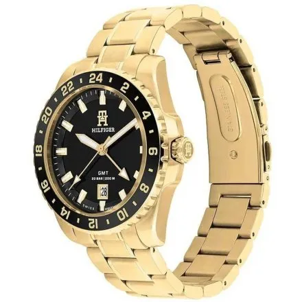 Tommy Hilfiger TH85 GMT zegarek męski złoty na bransolecie 1792133
