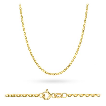 Złoty łańcuszek  42cm splot  rolo diamentowany super lekki • Złoto 585 1,01g 