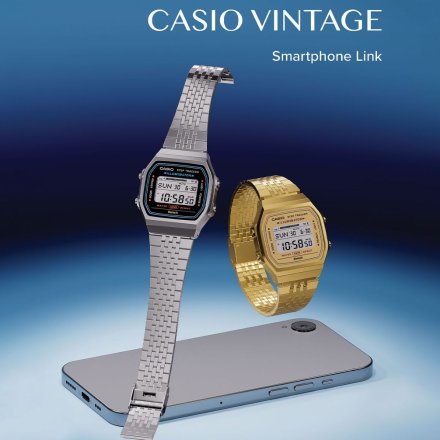 Casio Vintage Bluetooth zegarek retro z krokomierzem srebrny ABL-100WE-1AEF