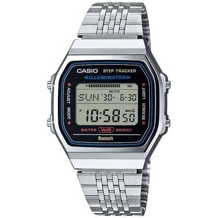 Casio Vintage Bluetooth zegarek retro z krokomierzem srebrny ABL-100WE-1AEF
