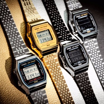 Casio Vintage Bluetooth zegarek retro z krokomierzem srebrny ciemny ABL-100WE-1BEF