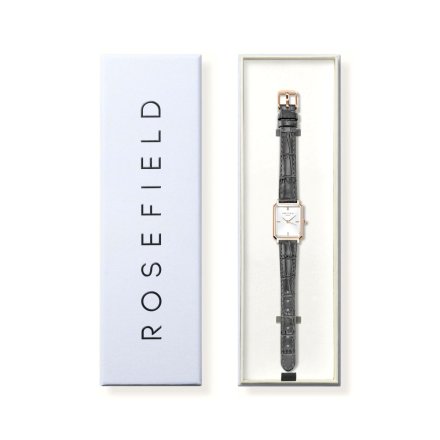 Rosefield Octagon zegarek damski złoty z szarym paskiem OWGLR-O87