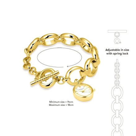 Rosefield Oval Charm zegarek zawieszka na bransoletce złoty SWGSG-OV13