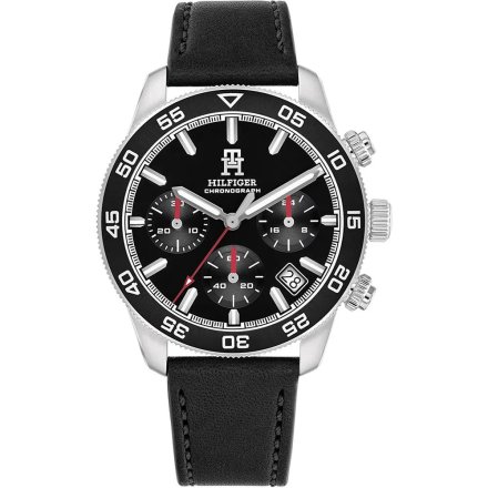 Tommy Hilfiger TH85 zegarek męski na czarnym pasku z chronografem 1792162