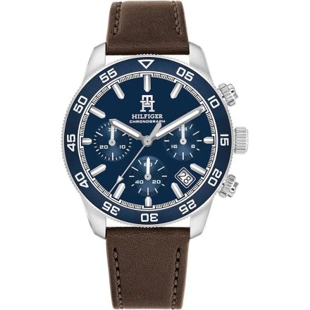 Tommy Hilfiger TH85 zegarek męski na brązowym pasku z chronografem 1792163