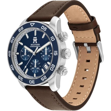 Tommy Hilfiger TH85 zegarek męski na brązowym pasku z chronografem 1792163