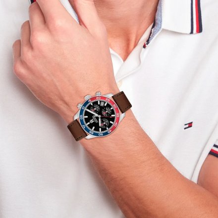 Tommy Hilfiger TH85 zegarek męski z dwukolorowym pierścieniem 1792166