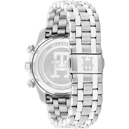 Tommy Hilfiger TH85 zegarek męski srebrny z czarnym pierścieniem 1792156