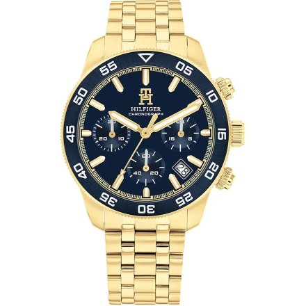 Tommy Hilfiger TH85 zegarek męski złoty z granatową tarczą 1792158