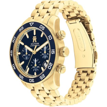 Tommy Hilfiger TH85 zegarek męski złoty z granatową tarczą 1792158