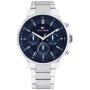 Tommy Hilfiger Tyson zegarek męski srebrny z granatowym tarczą 1710588