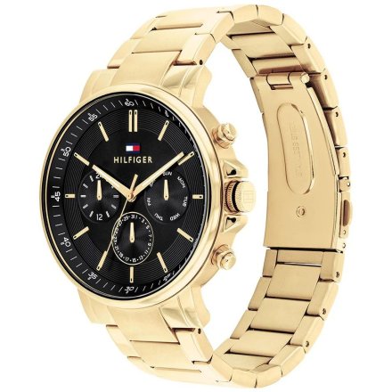 Tommy Hilfiger Tyson zegarek męski złoty z czarną tarczą 1710589