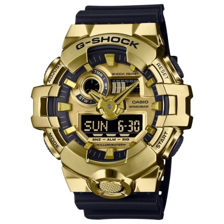 Casio G-SHOCK zegarek złoty z czarnym paskiem GM-700G-9AER