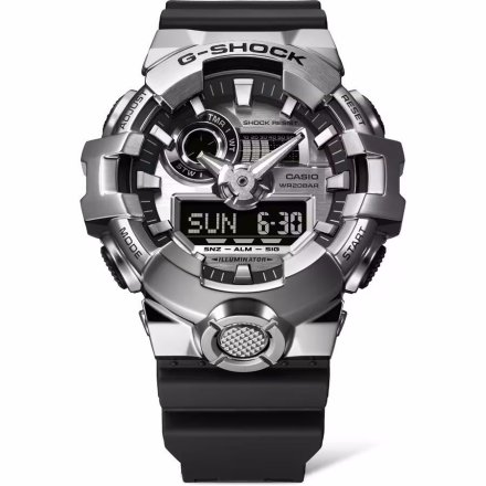 Casio G-SHOCK zegarek srebrny z czarnym paskiem GM-700-1AER