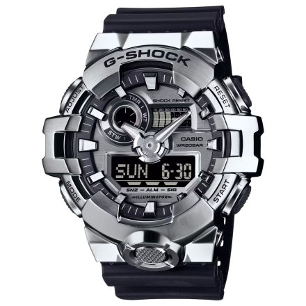 Casio G-SHOCK zegarek srebrny z czarnym paskiem GM-700-1AER