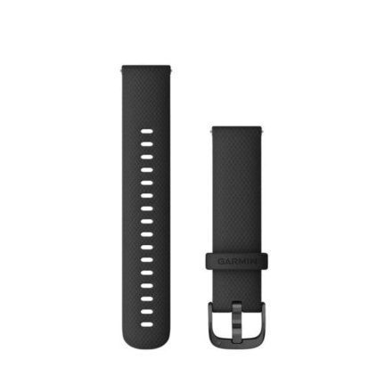 Czarny pasek 18 mm Garmin do Venu 3S Venu 2S Forerunner 265S Forerunner 265S Vivoactive 4S 3S 010-12932-01