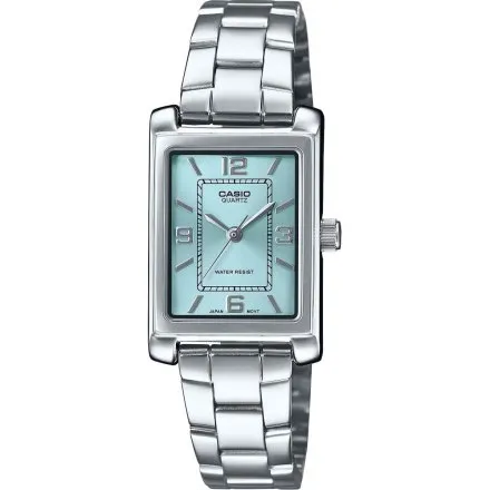 Casio Classic  zegarek damski prostokąt z niebieską tarczą LTP-1234DD-2AEF