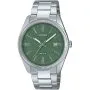 Casio Classic zegarek srebrny na bransolecie z zieloną tarczą MTP-1302DA-3A
