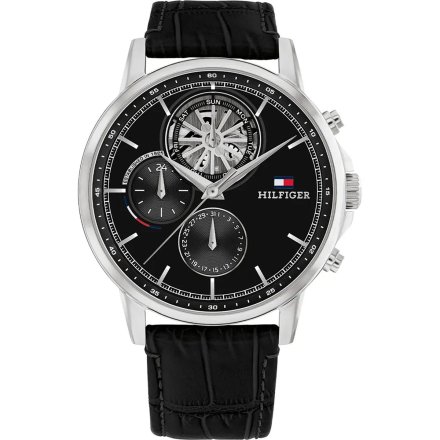 Tommy Hilfiger Stewart zegarek męski na pasku z czarna tarczą 1710605