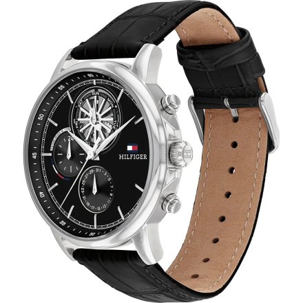 Tommy Hilfiger Stewart zegarek męski na pasku z czarna tarczą 1710605