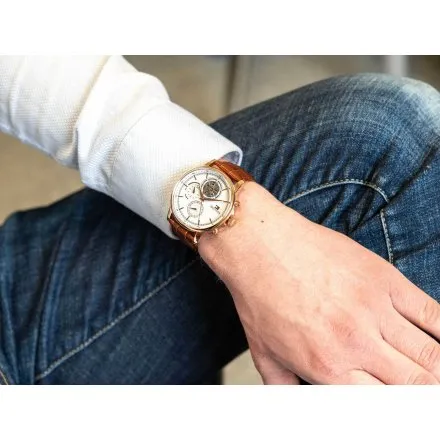 Tommy Hilfiger Stewart zegarek męski na pasku z białą tarczą 1710606