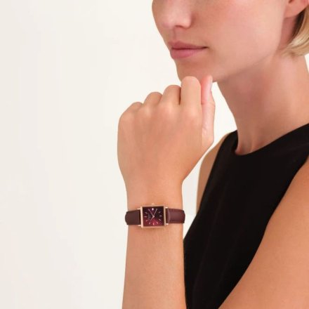 Rosefield Boxy XS zegarek damski z bordową tarczą QBBLR-Q56