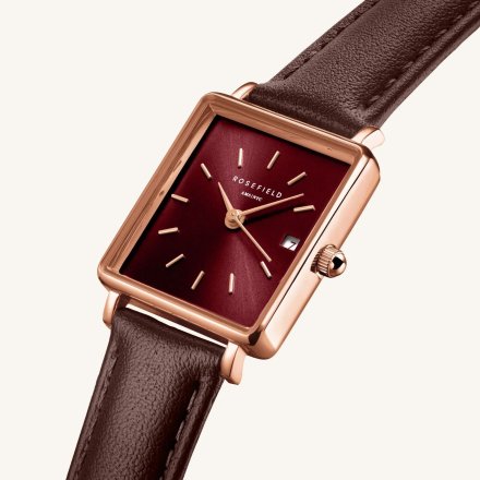 Rosefield Boxy XS zegarek damski z bordową tarczą QBBLR-Q56